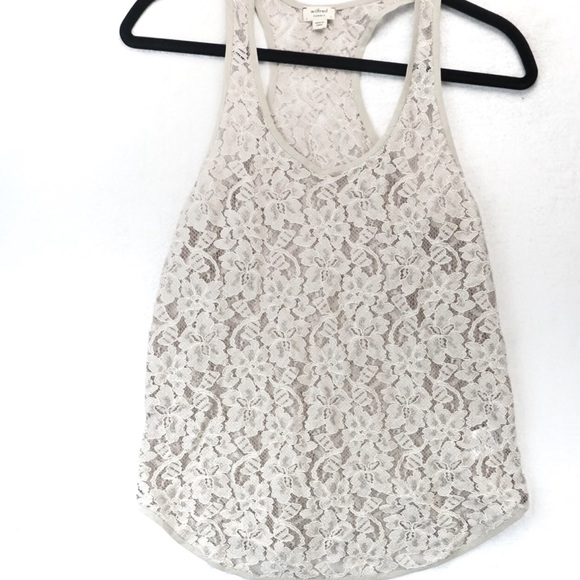 Wilfred aritizia lace racer back tank top